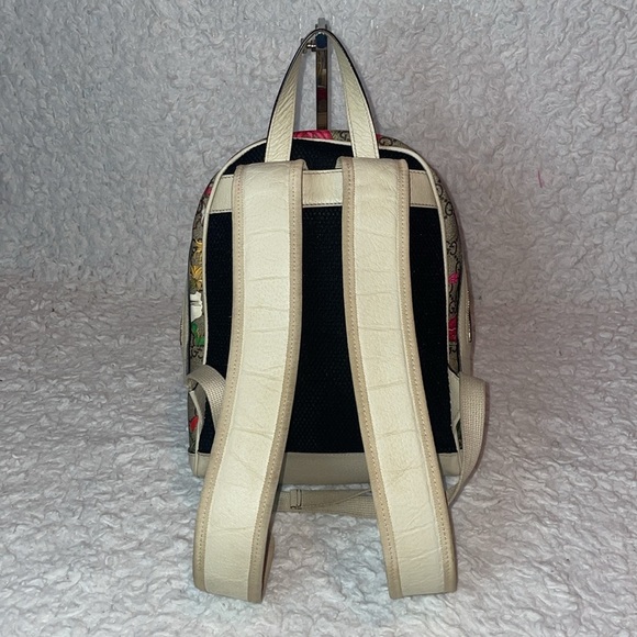 Gucci GG Ophidida Supreme Floral Multicolored Leather & Coated Canvas Backpack - Picture 7 of 17